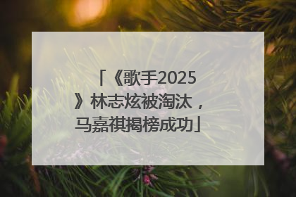 《歌手2025》林志炫被淘汰，马嘉祺揭榜成功