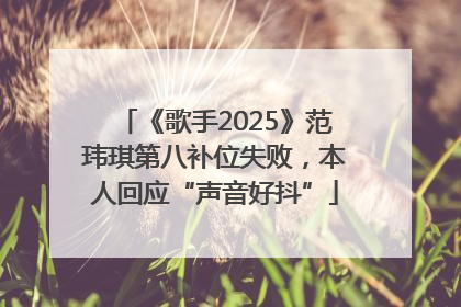 《歌手2025》范玮琪第八补位失败，本人回应“声音好抖”
