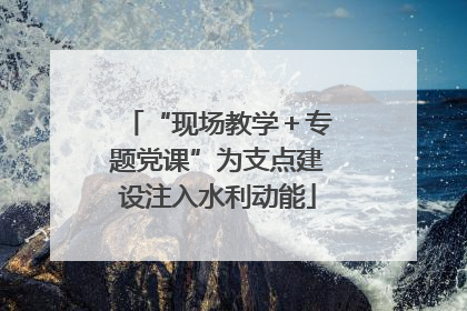 “现场教学＋专题党课”为支点建设注入水利动能