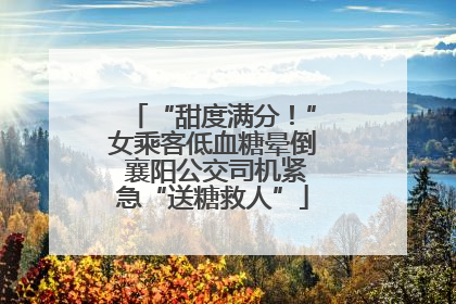 “甜度满分！”女乘客低血糖晕倒 襄阳公交司机紧急“送糖救人”