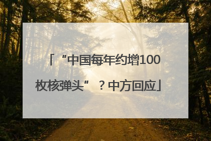 “中国每年约增100枚核弹头”？中方回应