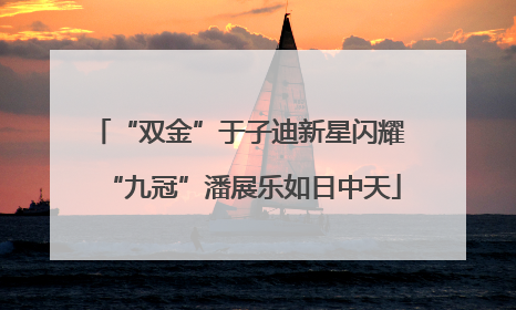 “双金”于子迪新星闪耀 “九冠”潘展乐如日中天