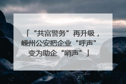 “共富警务”再升级，嵊州公安把企业“呼声”变为助企“哨声”