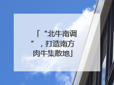 “北牛南调”，打造南方肉牛集散地