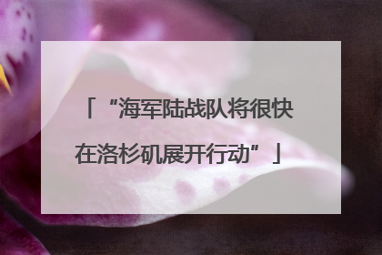 “海军陆战队将很快在洛杉矶展开行动”