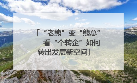“老熊”变“熊总”——看“个转企”如何转出发展新空间