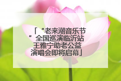 “老来潮音乐节”全国巡演临沂站 王雅宁助老公益演唱会即将启幕