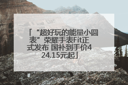 “超好玩的能量小圆表”荣耀手表Fit正式发布 国补到手价424.15元起