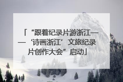 “跟着纪录片游浙江——‘诗画浙江’文旅纪录片创作大会”启动