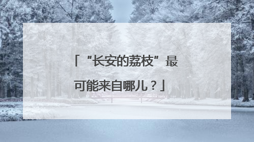 “长安的荔枝”最可能来自哪儿？