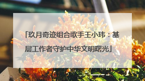 玖月奇迹组合歌手王小玮：基层工作者守护中华文明曙光