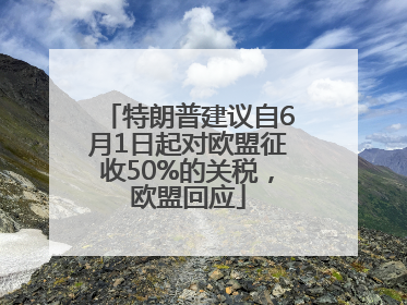 特朗普建议自6月1日起对欧盟征收50%的关税，欧盟回应