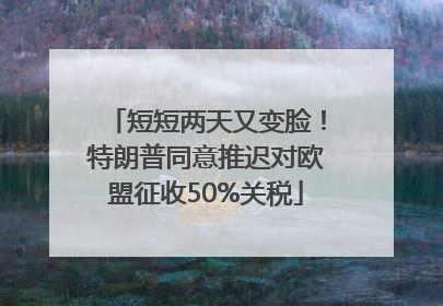 短短两天又变脸！特朗普同意推迟对欧盟征收50%关税