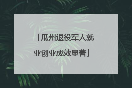 瓜州退役军人就业创业成效显著