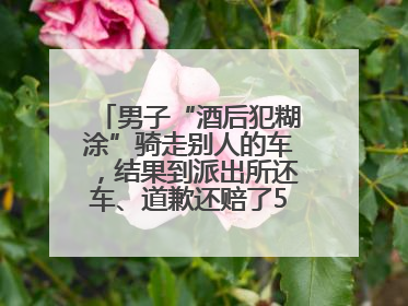 男子“酒后犯糊涂”骑走别人的车，结果到派出所还车、道歉还赔了500元