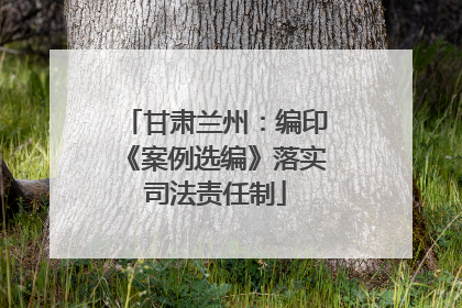 甘肃兰州：编印《案例选编》落实司法责任制