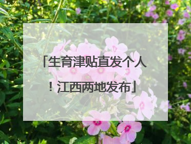 生育津贴直发个人！江西两地发布