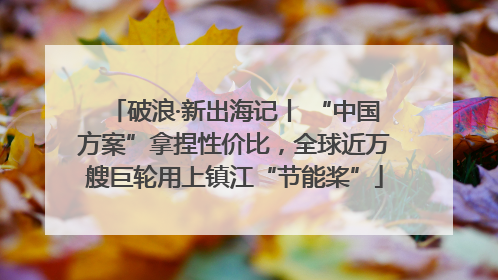 破浪·新出海记丨 “中国方案”拿捏性价比，全球近万艘巨轮用上镇江“节能桨”