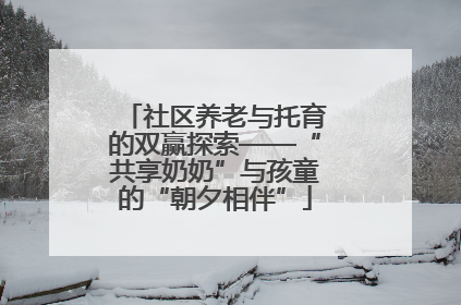 社区养老与托育的双赢探索——“共享奶奶”与孩童的“朝夕相伴”