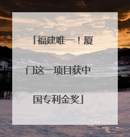 福建唯一！厦门这一项目获中国专利金奖