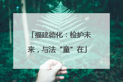 福建德化：检护未来，与法“童”在