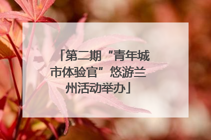 第二期“青年城市体验官”悠游兰州活动举办