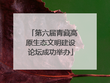 第六届青藏高原生态文明建设论坛成功举办