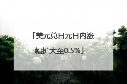 美元兑日元日内涨幅扩大至0.5%