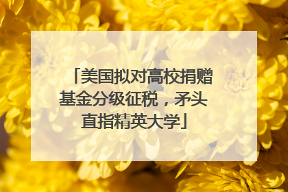 美国拟对高校捐赠基金分级征税，矛头直指精英大学