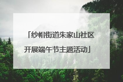 纱帽街道朱家山社区开展端午节主题活动