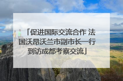 促进国际交流合作 法国沃昂沃兰市副市长一行到访成都考察交流