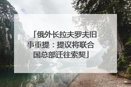 俄外长拉夫罗夫旧事重提：提议将联合国总部迁往索契