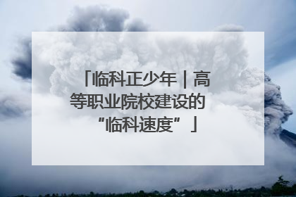 临科正少年｜高等职业院校建设的“临科速度”