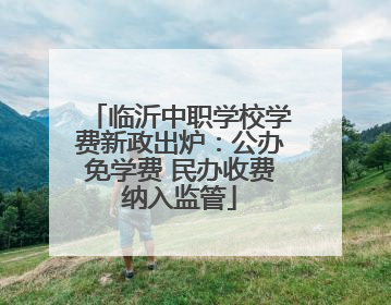 临沂中职学校学费新政出炉：公办免学费 民办收费纳入监管