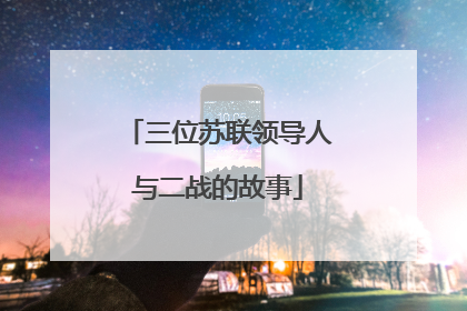 三位苏联领导人与二战的故事