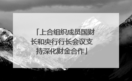 上合组织成员国财长和央行行长会议支持深化财金合作