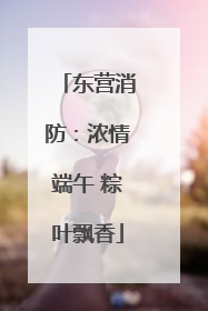东营消防：浓情端午 粽叶飘香