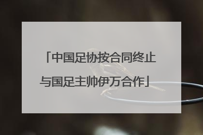 中国足协按合同终止与国足主帅伊万合作