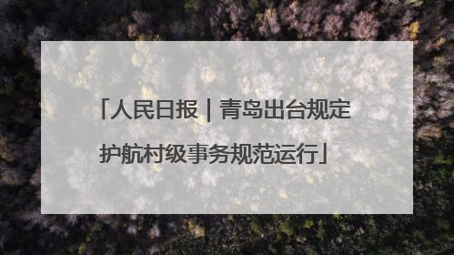 人民日报｜青岛出台规定护航村级事务规范运行
