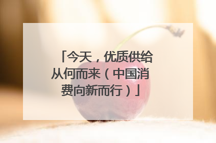 今天，优质供给从何而来（中国消费向新而行）