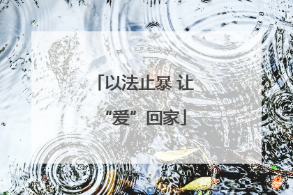 以法止暴 让“爱”回家