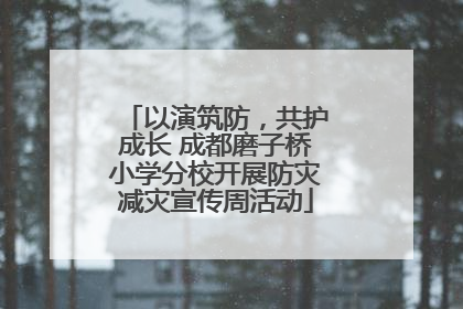 以演筑防，共护成长 成都磨子桥小学分校开展防灾减灾宣传周活动