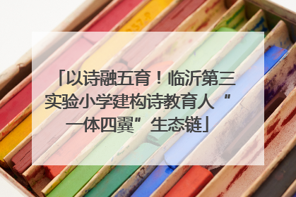 以诗融五育！临沂第三实验小学建构诗教育人“一体四翼”生态链