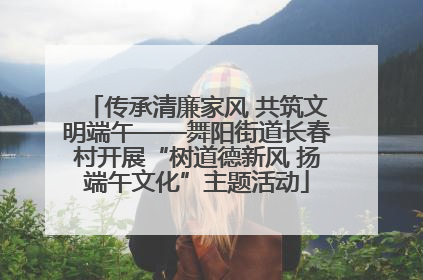 传承清廉家风 共筑文明端午——舞阳街道长春村开展“树道德新风 扬端午文化”主题活动