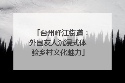 台州峰江街道：外国友人沉浸式体验乡村文化魅力