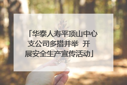 华泰人寿平顶山中心支公司多措并举  开展安全生产宣传活动