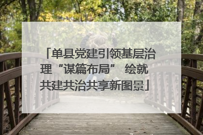 单县党建引领基层治理“谋篇布局” 绘就共建共治共享新图景