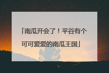 南瓜开会了！平谷有个可可爱爱的南瓜王国