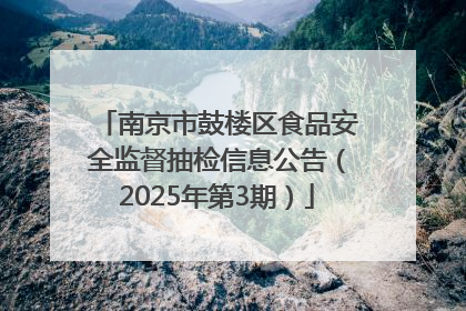 南京市鼓楼区食品安全监督抽检信息公告（2025年第3期）