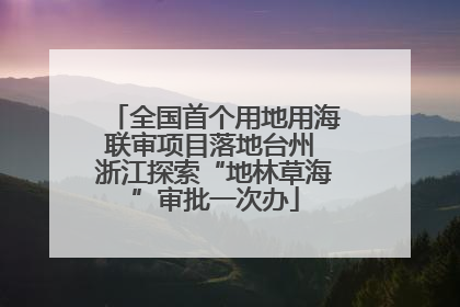 全国首个用地用海联审项目落地台州 浙江探索“地林草海”审批一次办